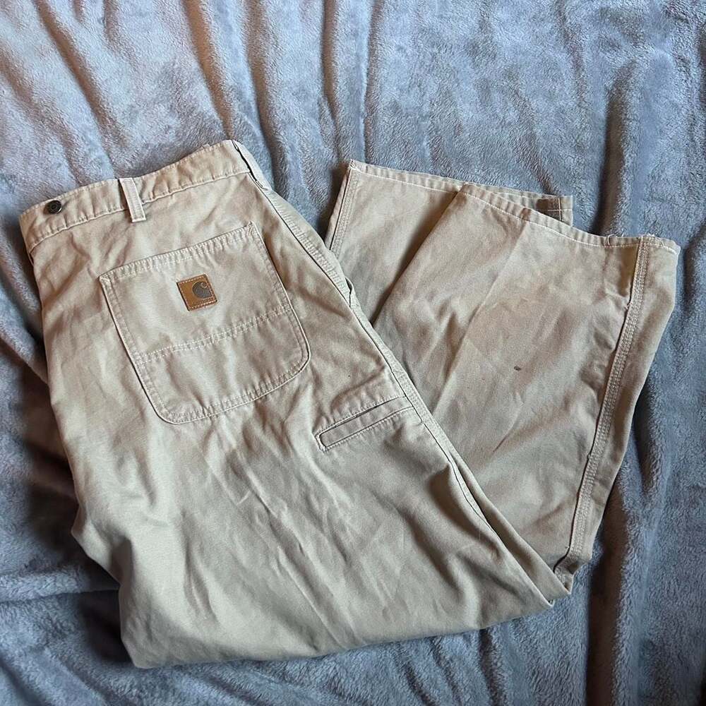 Vintage Carhartt Dungaree Fit Work Pants - Tan Canvas 40x30